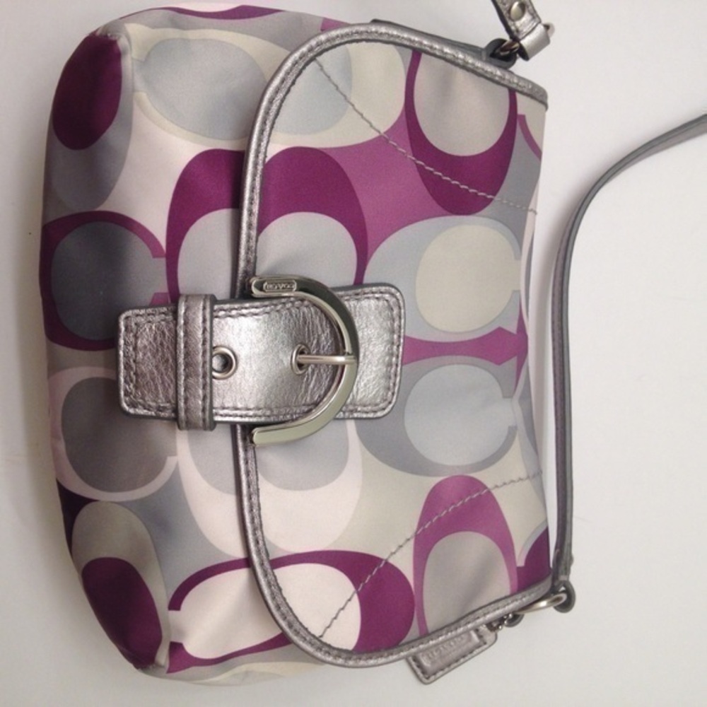 Coach sateen soho buckle flap crossbody messenger
